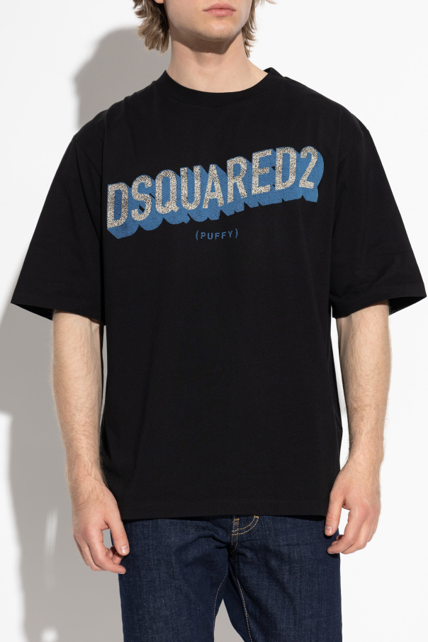 【送料&関税込】Dsquared2 T-shirt With Logo DSQUARED2 logo-print T-shirt | Black | FARFETCH